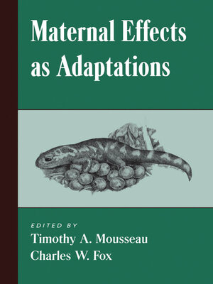 cover image of Maternal Effects As Adaptations